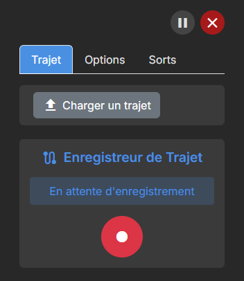 Capture d'écran Trajet Recorder
